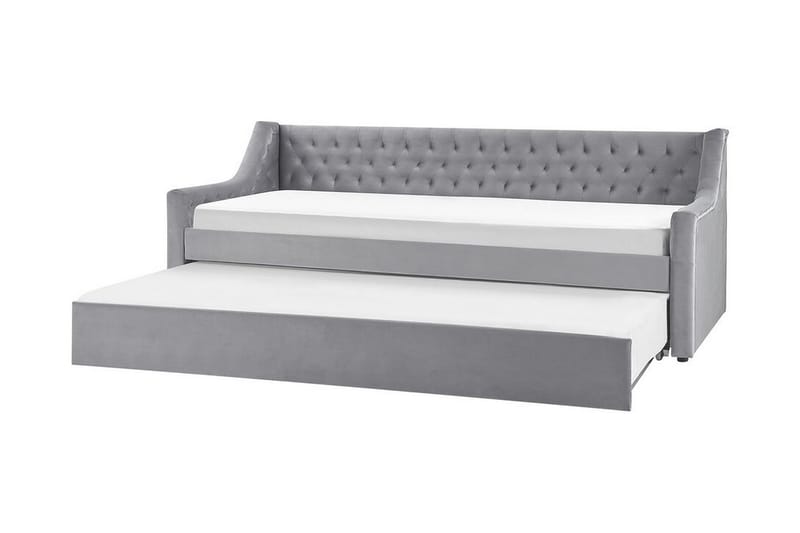 Dagbädd 90 x 200 cm sammet grå MONTARGIS - Grå - Möbler - Soffa - Dagbädd