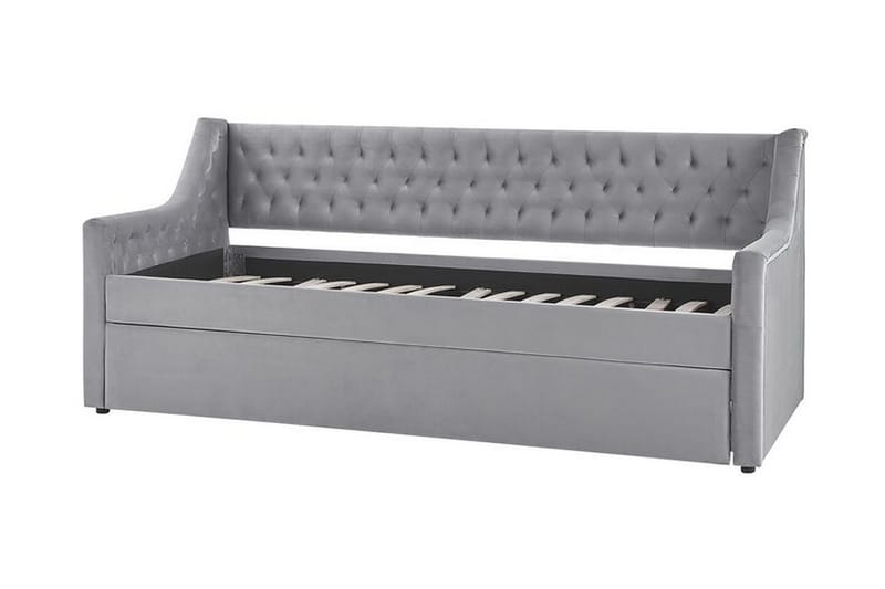 Dagbädd 90 x 200 cm sammet grå MONTARGIS - Grå - Möbler - Soffa - Dagbädd