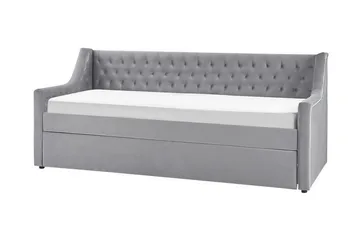 Dagbädd 90 x 200 cm sammet grå MONTARGIS - Grå - Möbler - Soffa - Dagbädd - Dagbädd dubbelsäng