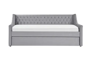 Dagbädd 90 x 200 cm sammet grå MONTARGIS - Grå - Möbler - Soffa - Dagbädd - Dagbädd dubbelsäng