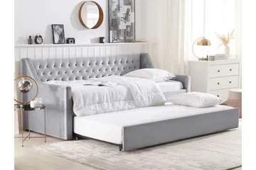 Dagbädd 90 x 200 cm sammet grå MONTARGIS - Grå - Möbler - Soffa - Dagbädd - Dagbädd dubbelsäng