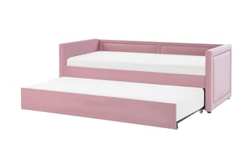 Dagbädd 90 x 200 cm sammet rosa MIMIZAN - Rosa - Möbler - Soffa - Dagbädd