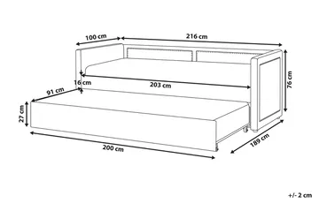 Dagbädd 90 x 200 cm sammet rosa MIMIZAN - Rosa - Möbler - Soffa - Dagbädd - Dagbädd dubbelsäng
