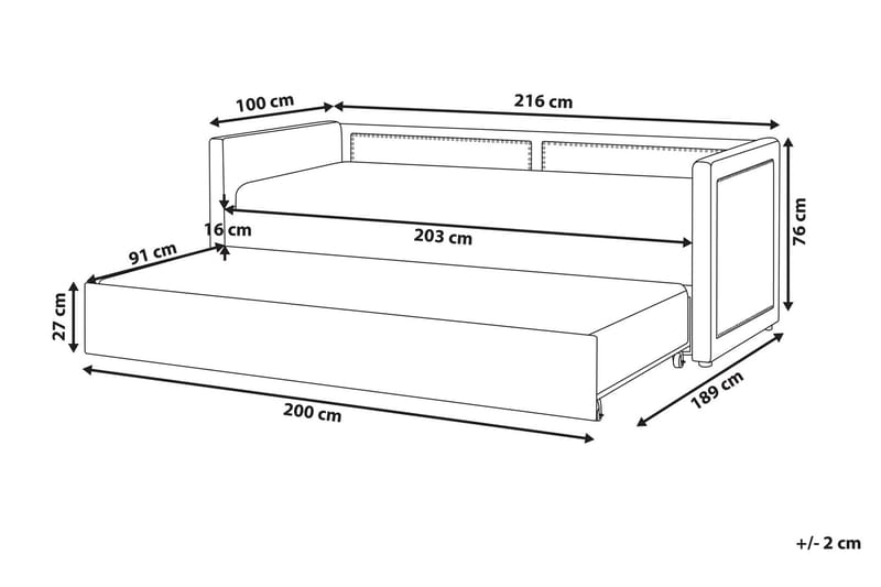 Dagbädd 90 x 200 cm sammet rosa MIMIZAN - Rosa - Möbler - Soffa - Dagbädd - Dagbädd dubbelsäng