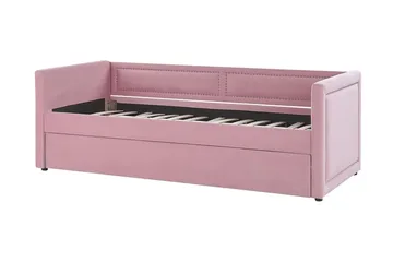 Dagbädd 90 x 200 cm sammet rosa MIMIZAN - Rosa - Möbler - Soffa - Dagbädd - Dagbädd dubbelsäng