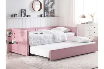 Dagbädd 90 x 200 cm sammet rosa MIMIZAN - Rosa - Möbler - Soffa - Dagbädd - Dagbädd dubbelsäng
