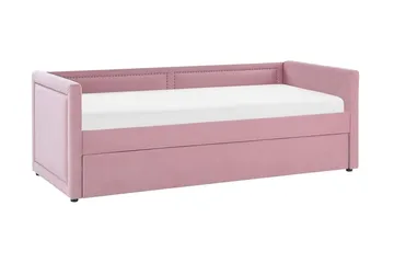 Dagbädd 90 x 200 cm sammet rosa MIMIZAN - Rosa - Möbler - Soffa - Dagbädd - Dagbädd dubbelsäng