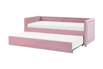 Dagbädd 90 x 200 cm sammet rosa MIMIZAN - Rosa - Möbler - Soffa - Dagbädd - Dagbädd dubbelsäng