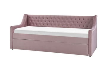 Dagbädd 90 x 200 cm sammet rosa MONTARGIS - Rosa - Möbler - Soffa - Dagbädd