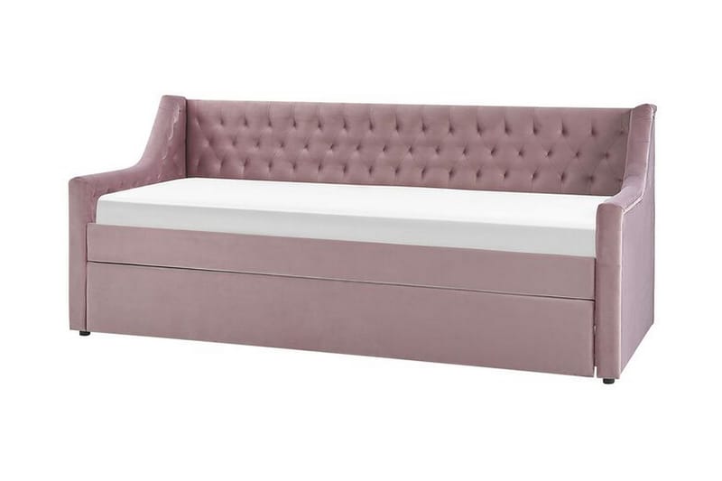 Dagbädd 90 x 200 cm sammet rosa MONTARGIS - Rosa - Möbler - Soffa - Dagbädd