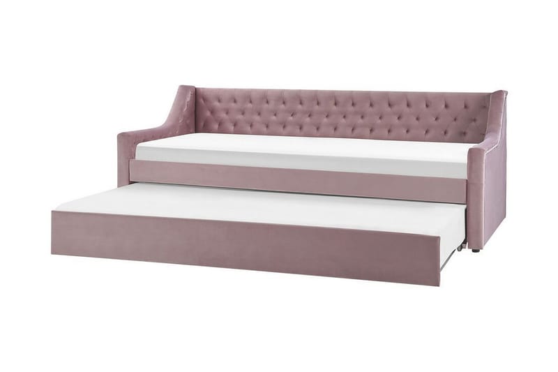 Dagbädd 90 x 200 cm sammet rosa MONTARGIS - Rosa - Möbler - Soffa - Dagbädd