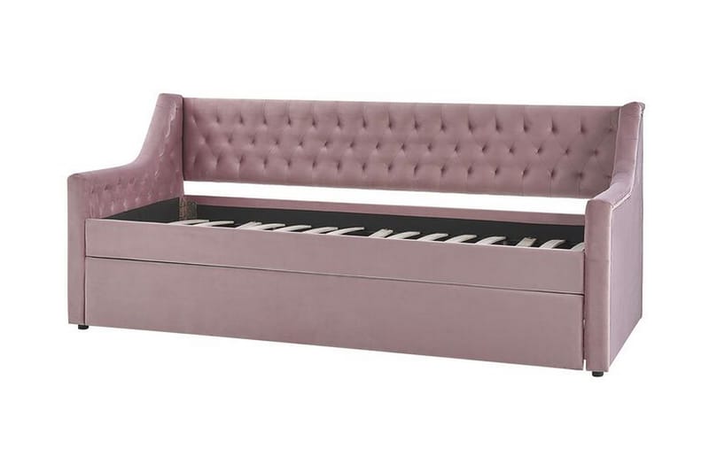 Dagbädd 90 x 200 cm sammet rosa MONTARGIS - Rosa - Möbler - Soffa - Dagbädd