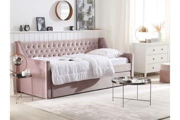 Dagbädd 90 x 200 cm sammet rosa MONTARGIS - Rosa - Möbler - Soffa - Dagbädd