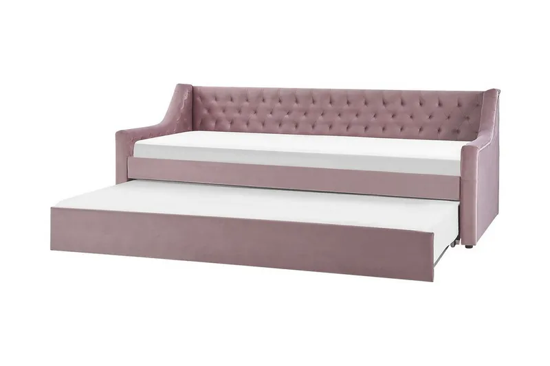 Dagbädd 90 x 200 cm sammet rosa MONTARGIS - Rosa - Möbler - Soffa - Dagbädd - Dagbädd dubbelsäng