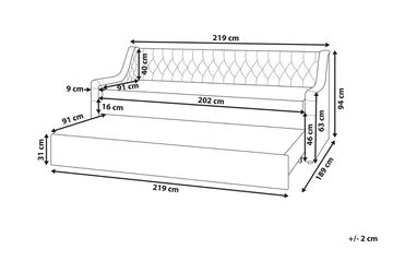 Dagbädd 90 x 200 cm sammet rosa MONTARGIS - Rosa - Möbler - Soffa - Dagbädd - Dagbädd dubbelsäng