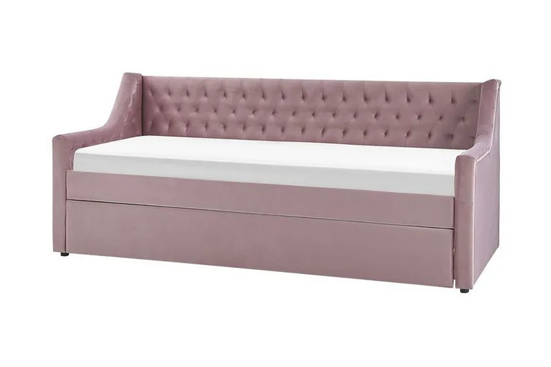 Dagbädd 90 x 200 cm sammet rosa MONTARGIS - Rosa - Möbler - Soffa - Dagbädd - Dagbädd dubbelsäng