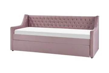 Dagbädd 90 x 200 cm sammet rosa MONTARGIS - Rosa - Möbler - Soffa - Dagbädd - Dagbädd dubbelsäng