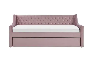 Dagbädd 90 x 200 cm sammet rosa MONTARGIS - Rosa - Möbler - Soffa - Dagbädd - Dagbädd dubbelsäng