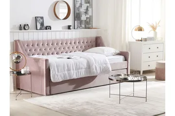 Dagbädd 90 x 200 cm sammet rosa MONTARGIS - Rosa - Möbler - Soffa - Dagbädd - Dagbädd dubbelsäng