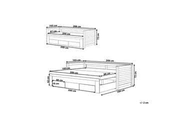 Dagbädd Cahors 90|200 cm - Grå - Möbler - Soffa - Dagbädd