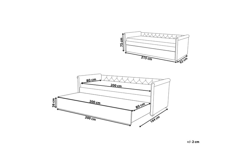Dagbädd Drancy 80x200 cm - Grå - Möbler - Soffa - Dagbädd