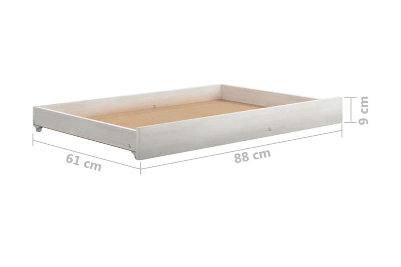 Dagbädd med lådor 90x200 cm vit massiv furu - Vit - Dagbädd