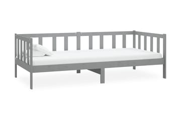 Dagbädd med madrass 90x200 cm grå massiv furu