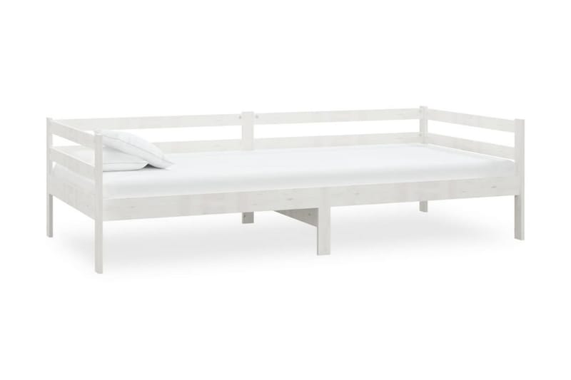 Dagbädd med madrass vit 90x200 cm massiv furu - Vit - Dagbädd