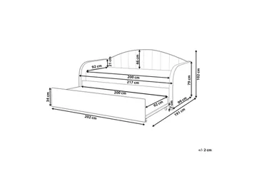 Dagbädd Eyburie med lamellram Beige, Bouclé - Beige, Bouclé - Möbler - Säng - Gästsäng & extrasäng - Utdragssäng