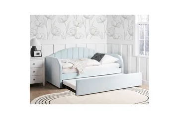 Dagbädd Eyburie med lamellram Blå, Sammet - Blå, Sammet - Möbler - Säng - Gästsäng & extrasäng - Utdragssäng