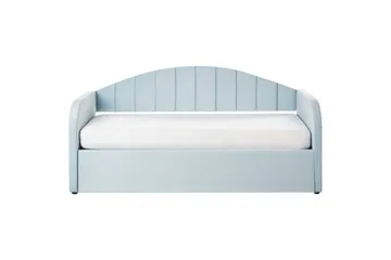 Dagbädd Eyburie med lamellram Blå, Sammet - Blå, Sammet - Möbler - Säng - Gästsäng & extrasäng - Utdragssäng