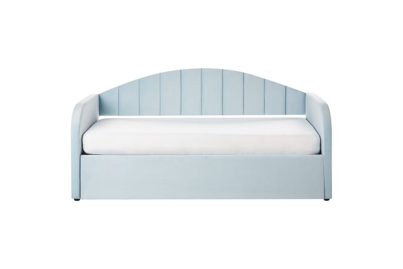Dagbädd Eyburie med lamellram Blå, Sammet - Blå, Sammet - Möbler - Säng - Gästsäng & extrasäng - Utdragssäng