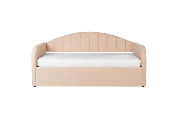 Dagbädd Eyburie med lamellram Rosa, Bouclé - Rosa, Bouclé - Möbler - Säng - Gästsäng & extrasäng - Utdragssäng