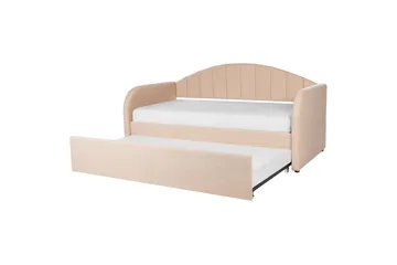 Dagbädd Eyburie med lamellram Rosa, Bouclé - Rosa, Bouclé - Möbler - Säng - Gästsäng & extrasäng - Utdragssäng