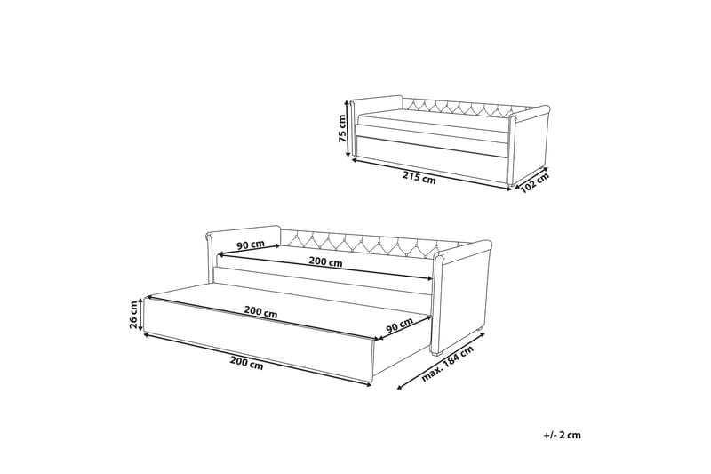 Libourne Dagbädd 90|200 cm - Beige - Möbler - Soffa - Dagbädd - Dagbädd dubbelsäng