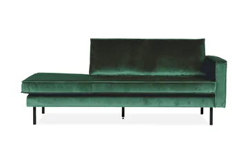 Lissbon 2-sits Höger Dagbädd med Divan och Armstöd 203 cm i Sammet - Grön - Möbler - Soffa - Dagbädd - Dagbädd dubbelsäng