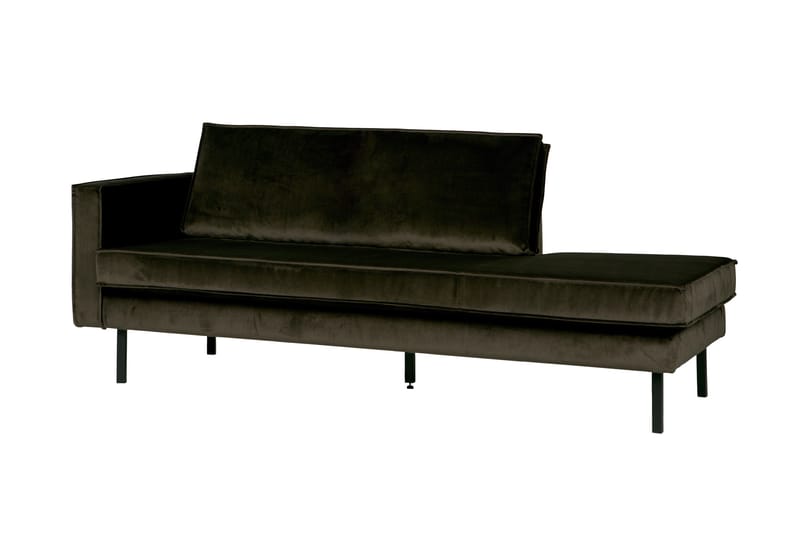 Lissbon 2-sits Vänster Sammetssoffa 203 cm med Dagbädd och Schäslong - Grön - Möbler - Soffa - Dagbädd - Dagbädd dubbelsäng