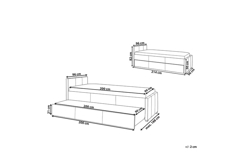 Marmande Dagbädd 90|200 cm - Blå - Möbler - Soffa - Dagbädd - Dagbädd dubbelsäng