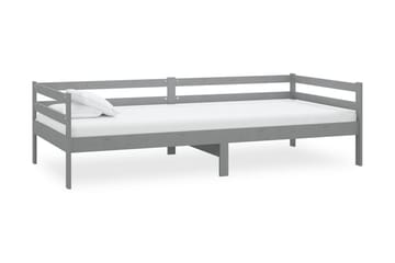 Dagbädd med madrass 90x200 cm grå massiv furu