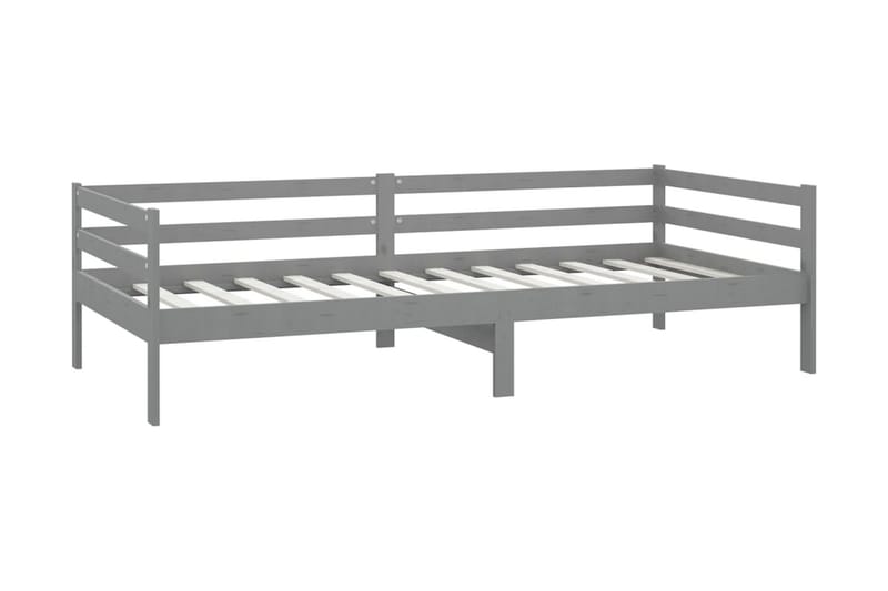 Dagbädd med madrass 90x200 cm grå massiv furu - Grå - Dagbädd