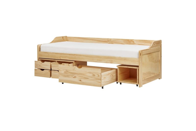 Dagbädd Royville med förvaring Ljus Trä - Ljus Trä - Möbler - Soffa - Dagbädd - Dagbädd dubbelsäng