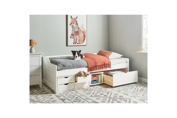 Dagbädd Royville med förvaring Vit-Ljust Trä - Vit-Ljust Trä - Möbler - Soffa - Dagbädd - Dagbädd dubbelsäng