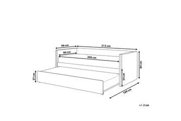 Dagbädd Troyes med lamellram Rosa - Rosa - M öbler - Säng - Gästsäng & extrasäng - Utdragssäng