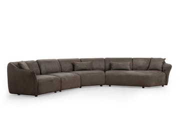 Damor Svängd Soffa 5-sits - Brun - Möbler - Soffa - Sammetssoffa