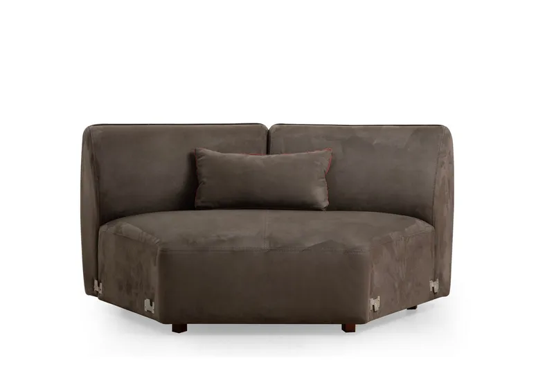 Damor Svängd Soffa 5-sits - Brun - Möbler - Soffa - Sammetssoffa