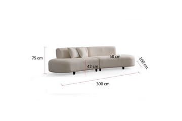 Dariya Svängd Soffa 3-sits - Cream - Möbler - Soffa - 3 sits soffa