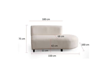 Dariya Svängd Soffa 4-sits - Cream - Möbler - Soffa - 4 sits soffa