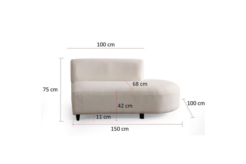 Dariya Svängd Soffa 4-sits - Cream - Möbler - Soffa - 4 sits soffa
