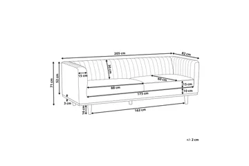 Daymian Soffa 3-sits - Beige/Mörkt trä - Möbler - Soffa - 3 sits soffa
