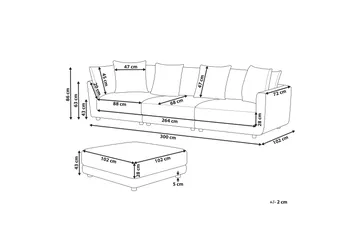 Delisha Soffa 3-sits - Grå/Svart - Möbler - Soffa - Skinnsoffa
